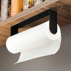 ZUNTO Black Paper Towel Holder Under Cabinet, Stainless Steel Kitchen Towel Holder Stick on Wall Vertical or Horizontal, Frees up Counter Space