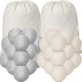 Roowest 56 Pieces Wool Dryer Balls Set 54 Reusable Wool Balls with 2 Muslin Bags Wool Laundry Balls Fabric Softener Ball Anti Wrinkle Anti Static Saving Energy and Time