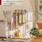 Golpart Clothes Garment Coat Rack Drying Clothing Racks Metal Freestanding for Hanging Clothes Portable Closet for Laundry Bedroom White
