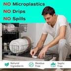 Zero Trace Dishwasher Detergent Eco-Friendly Sheets for Dish Washing - Plant Powered Technology - Lemon Scent - 60 Loads