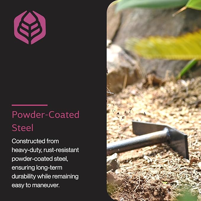 Yard Butler Terra Garden Hand Tools - Weeding Hand Tiller Tool for Efficient Gardening - Weed Remover Tool for Lawn & Garden Care - Durable Gardening Accessory, Mattock