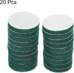 HARFINGTON 20pcs Scrubber Scouring Pads 180 Grits 4 Inch Drill Power Brush Hoop and Loop Surface Conditioning Disc Drill Scuffing Disc Scrub Pads for Home Kitchen Cleaning, Green