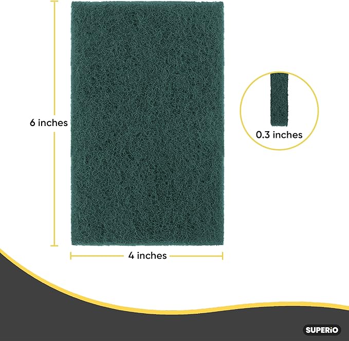 Scouring Pad Non-Scratching Scrubber Non-Scratch Cleaning Scrub Pads Heavy Duty Scouring Pad Reusable Kitchen Scrubbing Pad Pack of 21 Green, by Superio