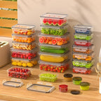 48 PCS Food Storage Containers with Lids Airtight (24 Containers & 24 Lids), Leak proof Meal Prep Container Set for Kitchen Storage, BPA-free, PVC-free Plastic, Microwave/Dishwasher Safe, Labels & Pen