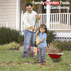 Rake for Leaves, Adjustable Garden Leaf Rakes for Lawns Heavy Duty, Metal Rake with 18 Clog-Free Tines, 9”-17” Collapsible Head, 6 ft Long Handle, Yard Tools for Gardening Camping Fast Cleanup