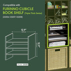Furinno Cubicle Cube Insert, 3-Shelf Cube Organizer, 3-Tier Shelf Accessory, Fits into Furinno Triple Thick Cubes, IKEA Kallax, for Organizers and Storage, Black Dark Oak