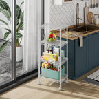 Golpart 4 Tier Adjustable Storage Shelves Metal Utility Shelf Wire Shelving Unit Organizer Rack for Home Kitchen Office Bathroom Pantry Room 12" D x 18" W x 44" H