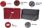 Covermates Keepsakes - Adjustable Zip-Top Storage Box - Configurable FlexGrid Compartments - Heavy Duty Polyester- Reinforced Handles - Stackable Design - Indoor Storage, Red Heather