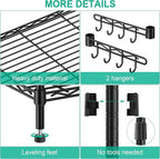 Folews 5 Tier Storage Shelves with Wheels - Adjustable Wire Shelving Unit Metal Shelves for Storage Rolling Utility Shelf Organizer Rack for Kitchen Garage Pantry Closet Laundry(14D x 36W x 75H)