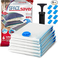 6 Pack Variety Vacuum Storage Bags for Comforters, Blankets & Clothes – Vacuum Sealed Compression Bags with Hand Pump – Space Saver Storage Bags for Bedding,Moving, Travel & Organization (2S, 2M & 2L)