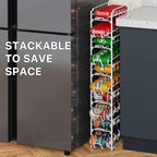Simple Houseware Stackable Beverage Soda Can Dispenser Organizer Rack, White - 2 Pack