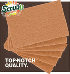 SCRUBIT 100 Pack Natural Scouring Pads - Heavy Duty Scrubbing Pads for Dishes - Non-Scratch - Reusable - Natural, Eco-Friendly, Biodegradable Sisal Brown Sponges for Dishes, Compostable
