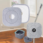 True & Tidy® 2-Pack 9 inch Extra Thick Microfiber Pad Refill for SPIN-800 TrueClean Mop & Bucket Square, Compatible with M16 and Most Square Spin Mop and Bucket, Machine Washable up to 100x