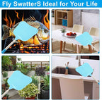 3 Pcs Telescopic Fly Swatter, Plastic Fly Swatter Long Handle Heavy Duty FlySwatters Set for Indoor Outdoor Office Home