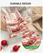 Syntus Vacuum Sealer Bags for Food, 50 Count Quart 8" x 12" Commercial Grade PreCut Bag, BPA Free Food Vac Bags for Storage, Meal Prep or Sous Vide