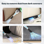 SCHNEIDER Compressed Air Duster and Vacuum Cleaner with 2-in-1 Blow & Suction Function, 130000RPM Electric Air Dust with Multi-Speed Adjustable/LED Light for PC Keyboard Cleaning, Car, Home