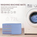 72L Large Baby Girls Laundry Basket for Nursery Storage,Cute Woven cotton Rope Baskets for Kids Toy，Gifts, Boho Square Wicker Blanket hamper for Living Room,Bedroom Dirty Clothes,Blue Purple