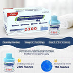 Toilet Bowl Cleaner, Automatic Long-Lasting Blue Toilet Cleaner Bottle, Septic Safe Toilet Bowl Tablets in Bottles, Fresh Bathroom & Deodorize, 6 Pack, 2300 Flushes Each