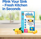 COMPAC HOME Plink Garbage Disposal Cleaner and Deodorizer, Air Fresheners for Garbage Disposal, Lemon Scent, Home Cleaning Products for Kitchen Sink and Clogged Drains, 20 Count (Pack of 1)