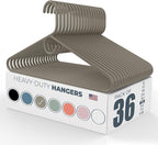 Neaties Heavy Duty Clothes Hangers 36 Pack – Made in the USA – 8lb Capacity Plastic Hangers for Adult Clothing – Durable for Pants, Coats, Jackets, or Jeans – Gray