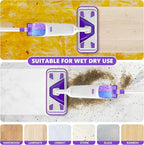 Double Bottle Spray Mop Series - Enspoway Dust Floor Mop with Washable Pads x3 for Wet Dry Home Bathroom Office Commercial for Hardwood Laminate Wood Marble Tiles Ceramic Floor Cleaning