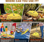 Leaf Rake - 17" Wide Nylon Plastic Head,51" Adjustable Stainless Steel Handle,Heavy Duty Gardening Leaves Rake Tools for Garden Lawns,Yard,Shrub,Grass - Lightweight for Women,Seniors & Kids