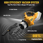 Cordless Vacuum Cleaner with 2x4.0A Battery&Quick Charger | 50kPa 125AW Strong Suction | 5 HEPA Filters | 4-in-1 Nozzle | 65CFM Powerful Brushless Handheld Vaccum for Home, Car, Pet