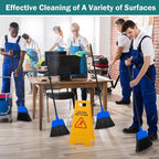 8 Pcs Outdoor Broom for Floor Cleaning 54 Inch Commercial Heavy Duty Broom Long Handle Kitchen Household Angle Brooms for Sweeper Sweeping Indoor Dust Hair Cleaner Corn Shop(Blue)