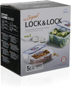 LocknLock Easy Essentials Food Storage lids/Airtight containers, BPA Free, 10 Piece, Clear