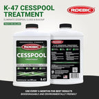 Roebic K-47-Q Cesspool Treatment: Prevents Clogging, Buildup, Exclusive Bacteria Digests Paper, Destroys Sludge - 32 Ounces, White/Green
