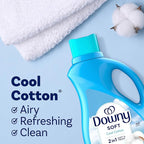 Downy Soft, 2 in 1 Soft and Fresh Liquid Fabric Softener, Cool Cotton, 100 fl oz, 136 Loads, Fabric Conditioner Liquid provides softness and freshness for fabrics