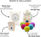 Friendsheep Wool Dryer Balls, Organic Reusable Fabric Softener Alternative for Laundry, Handmade, Fair Trade, Hypoallergenic, Eco-Friendly, Plastic-Free (6 Pack XL - Rainbow Blast)