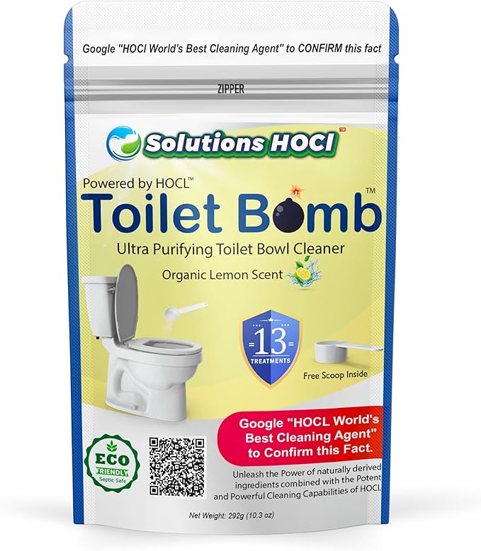 Solutions HOCL Power Clean with HOCL Toilet Cleaner Bomb - 13 Treatments Lemon Scent