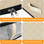 StorageRight Under Bed Storage Bags 8 Pack, 40L Large Clothes & Comforter Storage Containers with Clear Window, Breathable Fabric Organizer for Blankets, Bedding, Seasonal Clothing, Beige