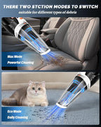 Handheld Vacuum Cordless, Car Vacuum Cleaner with Powerful Suction, 2 Modes Mini Hand Vacuum, Dry & Wet, LED Light, Portable Vacuum for Car Pet Hair, Home, Office, Keyboards Black Orange
