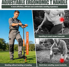 Weed Puller, 4-Claw Stand Up Weed Puller Tool with Long Handle & Steel Head, 41" Adjustable T-Handle Weeder Tool, Easily Remove Weeds Root Without Bending, Pulling, or Kneeling
