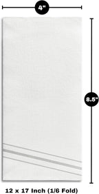 100 Pack Linen Feel Guest Paper Hand Towels | Disposable Super Absorbent Airlaid Paper Towels For Bathroom, Party, Weddings, Or Events | 12 x 17 Inches 1/6 Folded Decorative Design