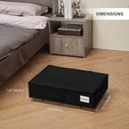 Vincona Under Bed Storage with Wheels, 2 Pack Under Bed Storage Containers with Label Holders for Clothes, Shoes and Blankets, Rolling Underbed Shoe Organizer with Cover, Black (23.6 x 15.7 x 7.28 in)