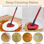 Mop Replace Head for O Cedar, Mop Heads Replacements for Ocedar, Spin Mop Replacement Head for Ocedar Easy Wring 1 Tank System, Include 2 Pack Spin Mop Refills & 2 Scrubber Mop Head & 1 Pack Mop Base