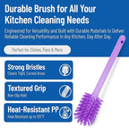 SPARTA Large Water Bottle Brush Ideal for Wide-Mouth Jars, Bottles and Tumblers, Dishwashing Tool with Handle for Home and Commercial Kitchens, Plastic, 16 Inches, Purple, (Pack of 4)