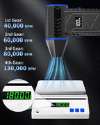 Compressed Air Duster- 4 Speeds Adjustable Electric Air Duster with Digits Display LED Lights,One Charge for 100 Mins, Rechargeable Cordless Air Blower for Keyboard, PC, Car, Home and Outdoor