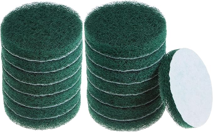 HARFINGTON 15pcs Drill Power Brush 4 Inch Tile Scrubber Scouring Pads 180-240 Grit for Bathroom Kitchen Household Cleaning