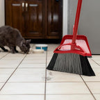 O-Cedar Pet Pro Broom with Step-On Dustpan | Remove 99% with One Sweep | Removes 3 Times More Pet Hair | Quiet Cleaning Tool for Cat and Dog Owners