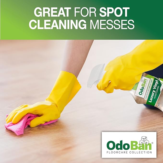 OdoBan Ready-to-Use Luxury Vinyl Floor Cleaner, Streak Free and Neutral PH Formula, Made in the USA, Scentless, 32 Oz Spray 2-Pack