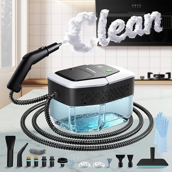 Steam Cleaner for Home(True High Temperature257℉),3-Levels Adjustable Handle Steamer for Cleaning,1.9 Quart Steam Cleaner for Car,2500W Handheld Steam Cleaner,Clean Grease,Dirt,Tile Furniture
