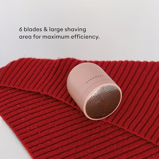 Steamery Fabric Shaver Pilo 2, Removes Lint and Pilling from Clothes and Textiles, Rechargeable Lint Remover with USB, Pink