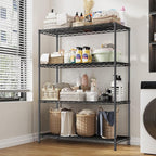 DurayLoly 4- Shelf Metal Shelving Unit Adjustable Storage Shelves Heavy Duty Garage Shelving Steel Wire Shelving for Laundry Bathroom Kitchen Pantry Closet Garage Black, 35.6Wx16Dx54H,2pc