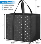 Fab totes 10 Pack Reusable Grocery Bags 35L Large Capacity Reusable Shopping Bags for Groceries Heavy Duty Waterproof Tote Bags for Shopping and Picnic