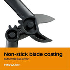 Fiskars 15-Inch PowerGear Loppers, Sharp Steel Blade Bush and Tree Trimmer, Cuts up to 1.25-Inch Diameter Branches, Rust Resistant and Lightweight Pruner, Yard Tools for Gardening