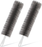 Sliner 2 Pcs Fan Cleaning Brush Bendable Fan Duster Cleaner Reusable Cobweb Duster Microfiber Head Dirt Remover for Ceiling Fans Blades, Air Vents, Curtains, Cars, Shutters (Gray)